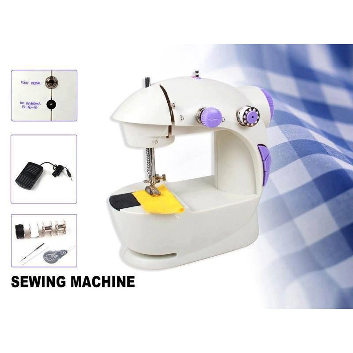 Picture of Mini Sewing Machine - Dual Speed Portable Mini Electric Pedal Double Threads Rewind Swing Machine
