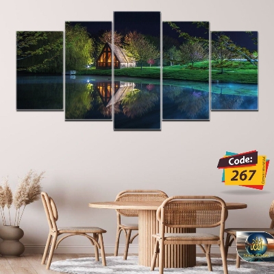 Picture of 5Pcs In 1 Set Wall Canvas Art Ready to Hang for Living Room or Bedroom Home Decoration On Wall Canvas Painting Wall - Wall Decoration