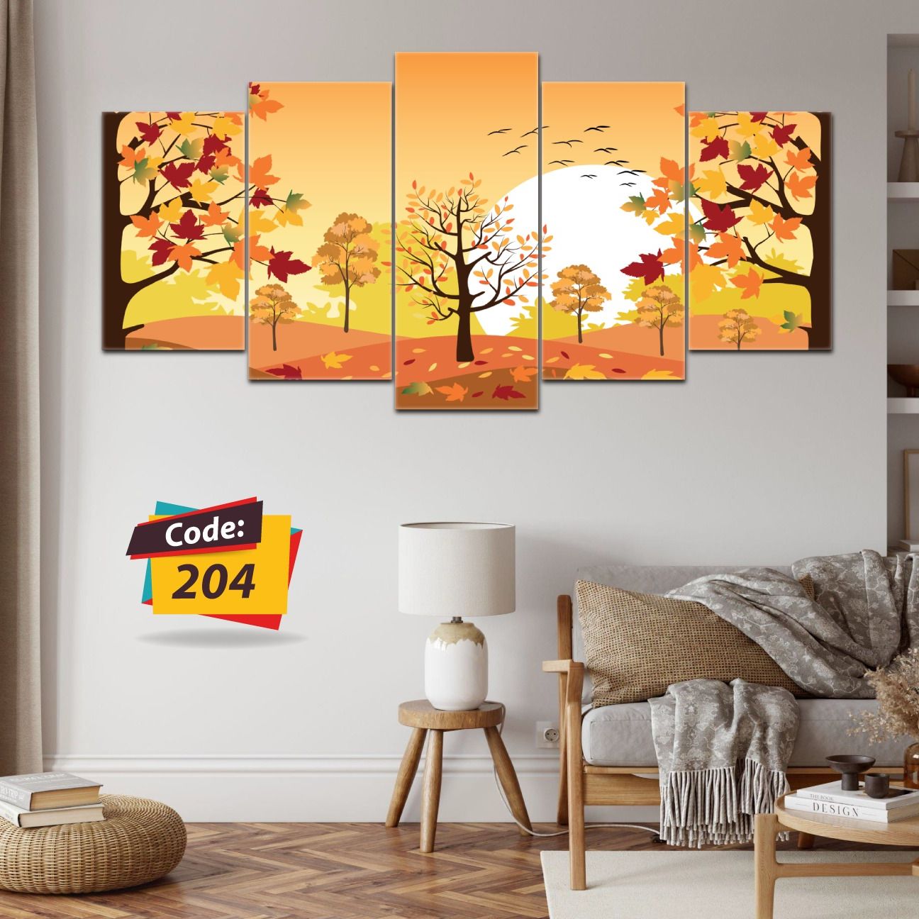 Picture of 5Pcs In 1 Set Wall Canvas Art Ready to Hang for Living Room or Bedroom Home Decoration On Wall Canvas Painting Wall