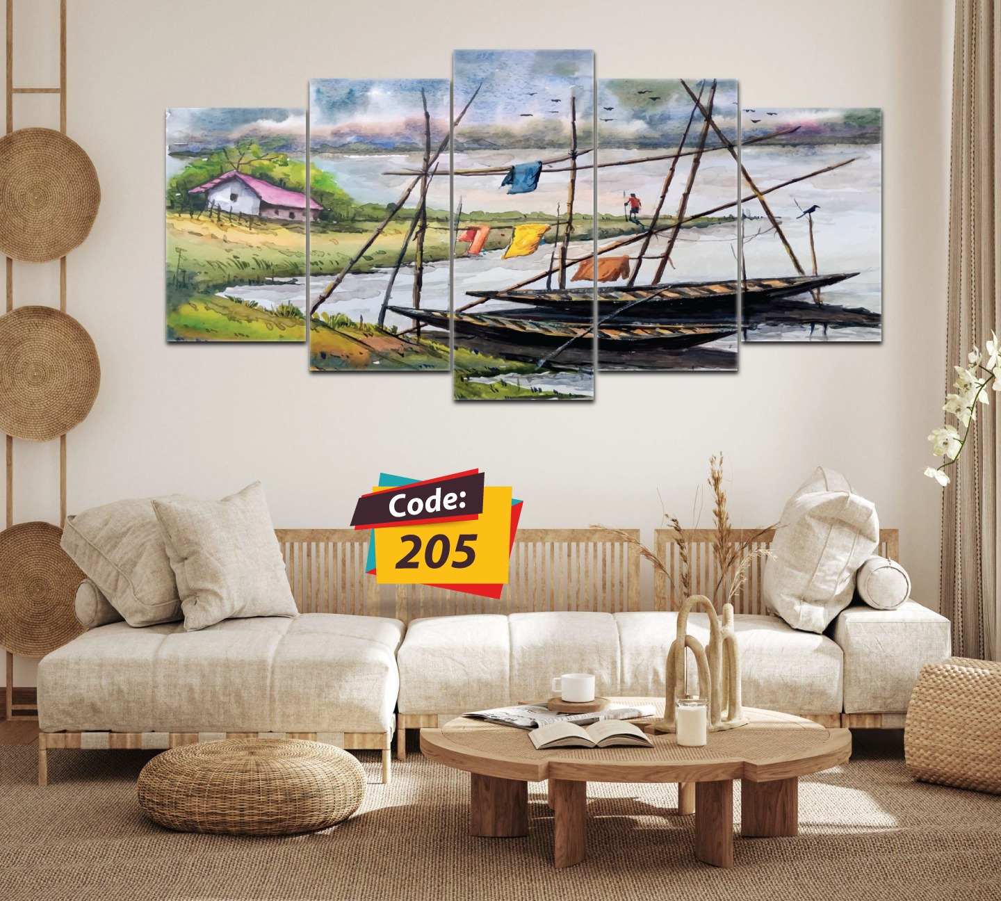 Picture of 5Pcs In 1 Set Wall Canvas Art code# 205
