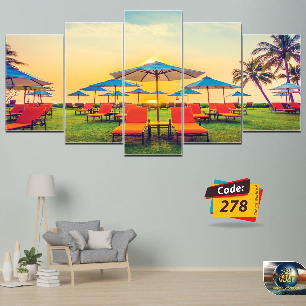 Picture of 5Pcs In 1 Set Wall Canvas Art code# 278