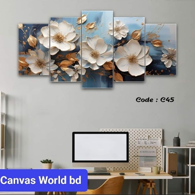 Picture of 5Pcs In 1 Set Palm Tree Sunset Wall Canvas Art Ready to Hang for Living Room or Bedroom Home Decoration On Wall Canvas Painting