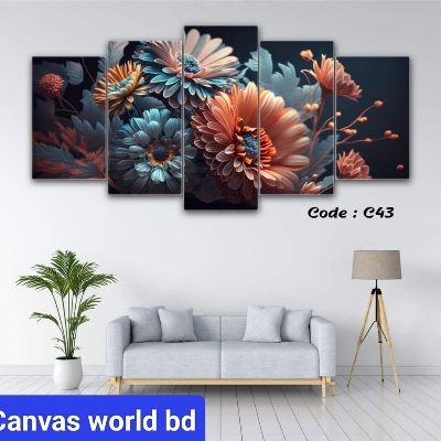 Picture of 5Pcs In 1 Set Wall Canvas Art Ready to for Living Room or Bedroom Home Decoration On Wall Canvas Printing #Wall - Wall Decoration - #Wall Decoration
