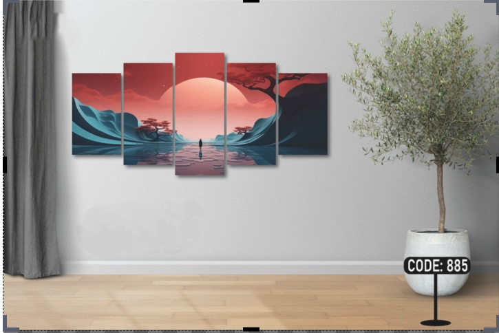 Picture of 5Pcs In 1 Set Wall Canvas Art printing code#885
