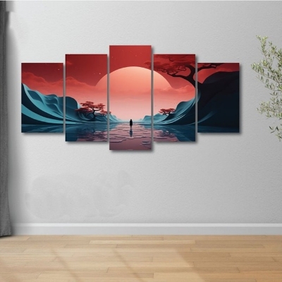Picture of 5Pcs In 1 Set Wall Canvas Art printing code#885