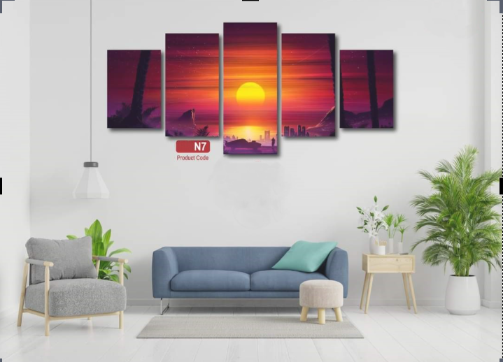 Picture of 5Pcs In 1 Set Wall Canvas Art printing