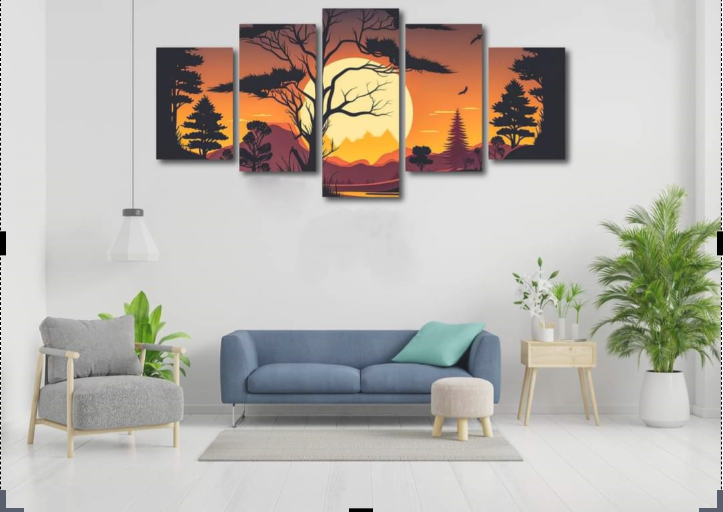 Picture of 5Pcs In 1 Set Wall Canvas Art printing