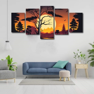 Picture of 5Pcs In 1 Set Wall Canvas Art printing