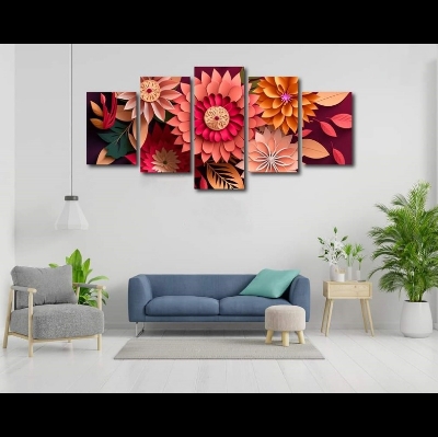 Picture of 5Pcs In 1 Set Wall Canvas Art printing