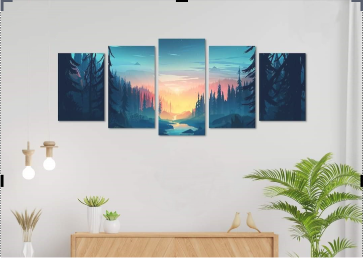 Picture of 5Pcs In 1 Set Wall Canvas Art printing