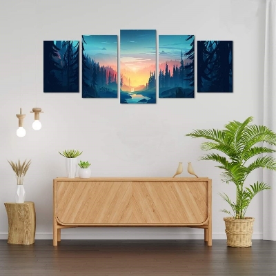 Picture of 5Pcs In 1 Set Wall Canvas Art printing