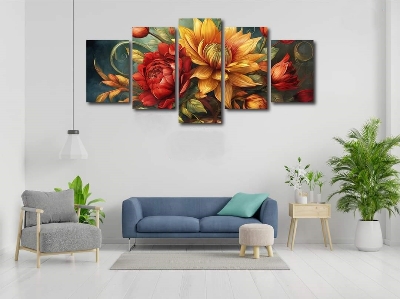 Picture of 5Pcs In 1 Set Wall Canvas Art printing
