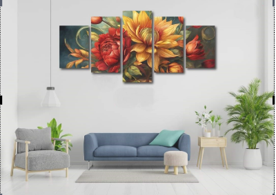Picture of 5Pcs In 1 Set Wall Canvas Art printing