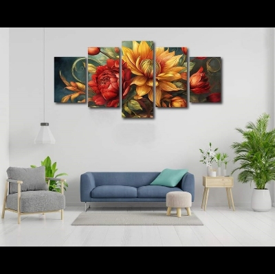 Picture of 5Pcs In 1 Set Wall Canvas Art printing