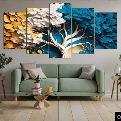 Picture of 18*36 inch 5Pcs In 1 Set Wall Canvas printing