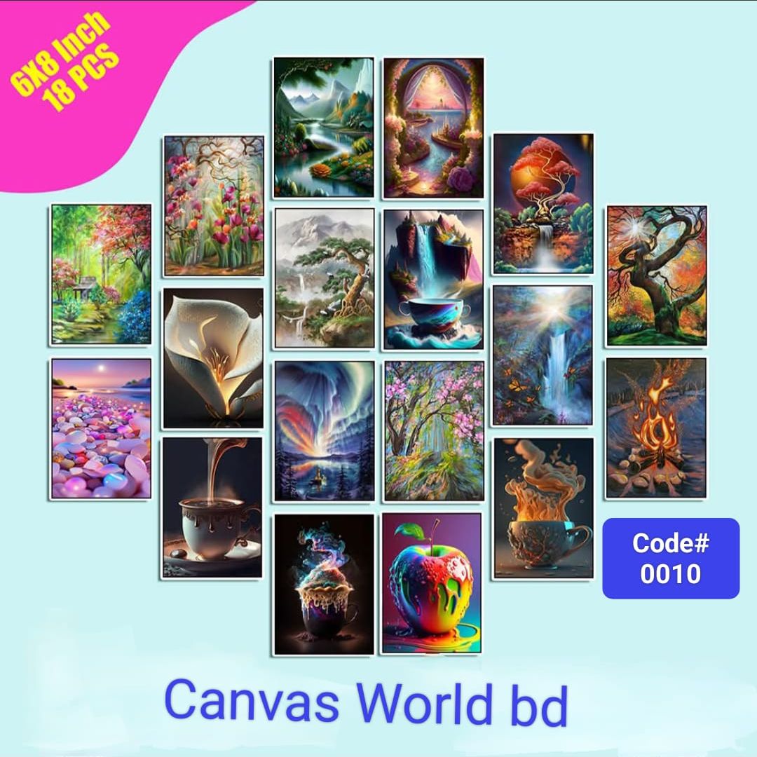Picture of Wall decoration 18pcs Unique Design wallmate Home Decoration poster on PVC Combo Set