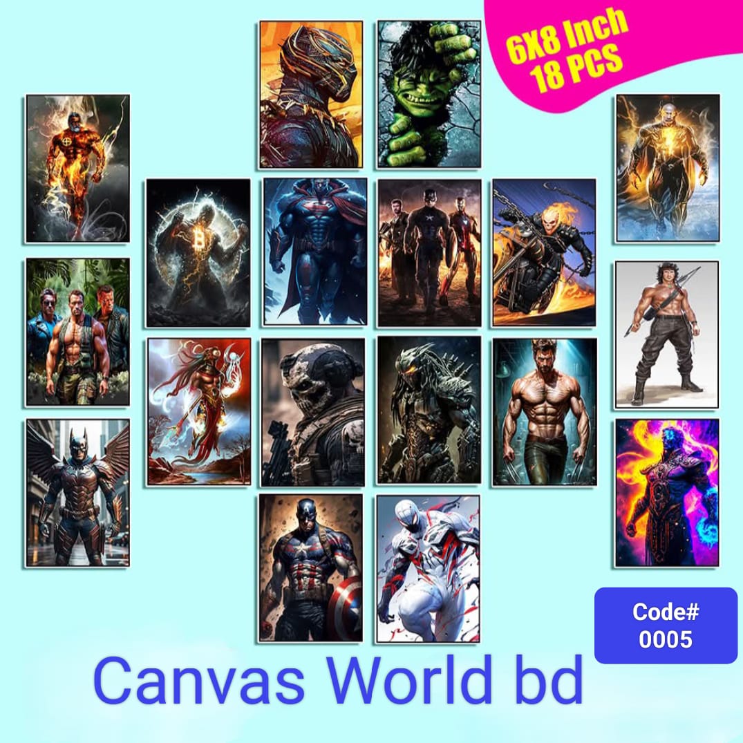 Picture of Wall decoration 18pcs Unique Design wallmate Home Decoration poster on PVC Combo Set