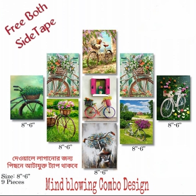 Picture of Wall decoration 9pcs Unique Design wallmate Home Decoration poster on PVC Combo Set