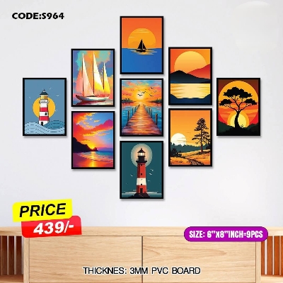 Picture of 9 pcs Most Unique Combo Wallboard set for Home Decoration. Wall Decoration for Home