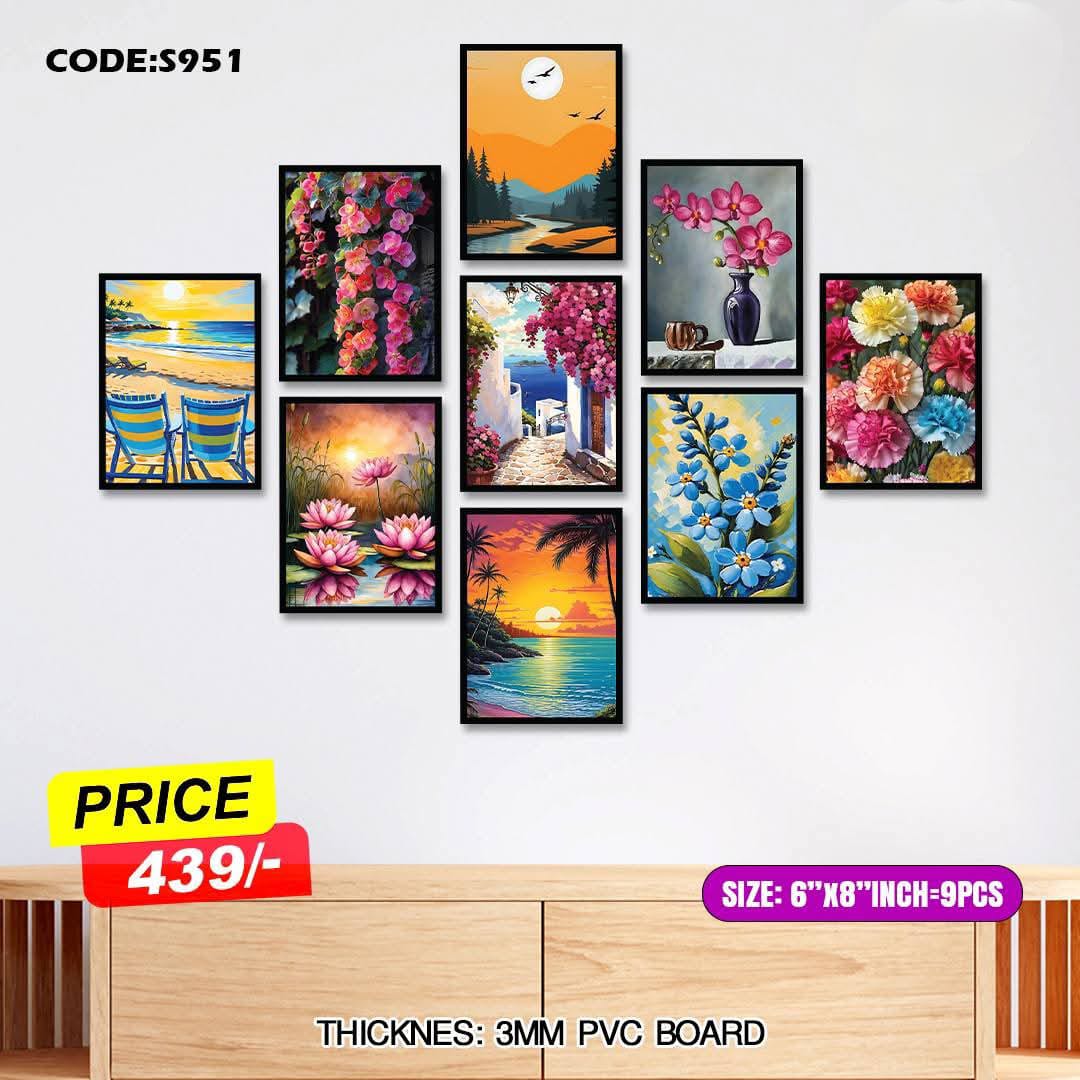 Picture of 9 pcs Most Unique Combo Wallboard set for Home Decoration. Wall Decoration for Home