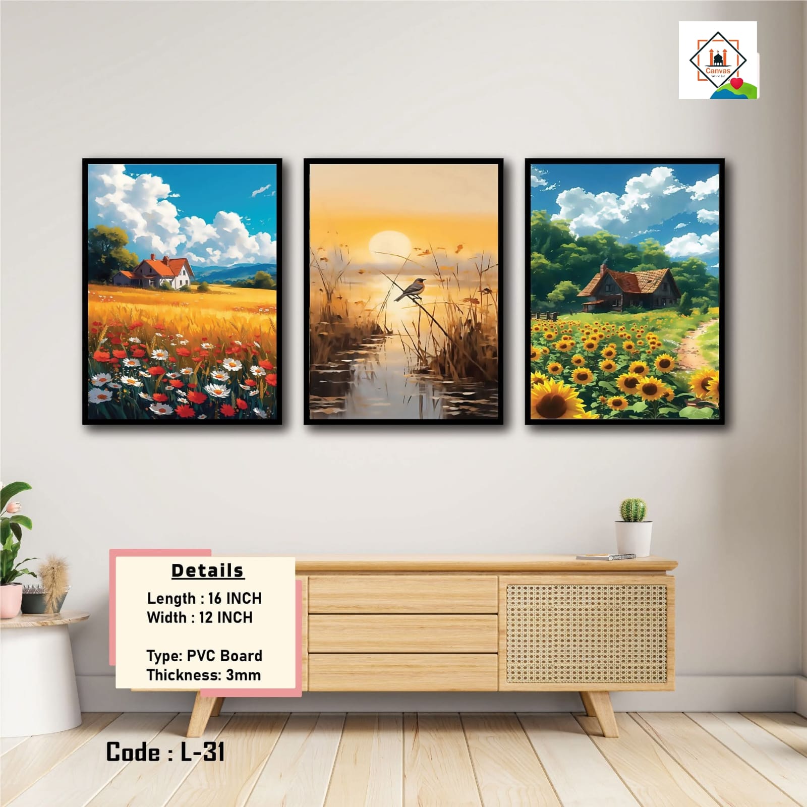 Picture of 3 pcs Most Unique Combo Wallmate Set – Perfect for Home & Office Wall Decoration