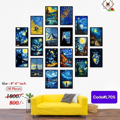 Picture of 18pcs Unique Design Wallmate Combo Set – Perfect for Home & Office Wall Decoration