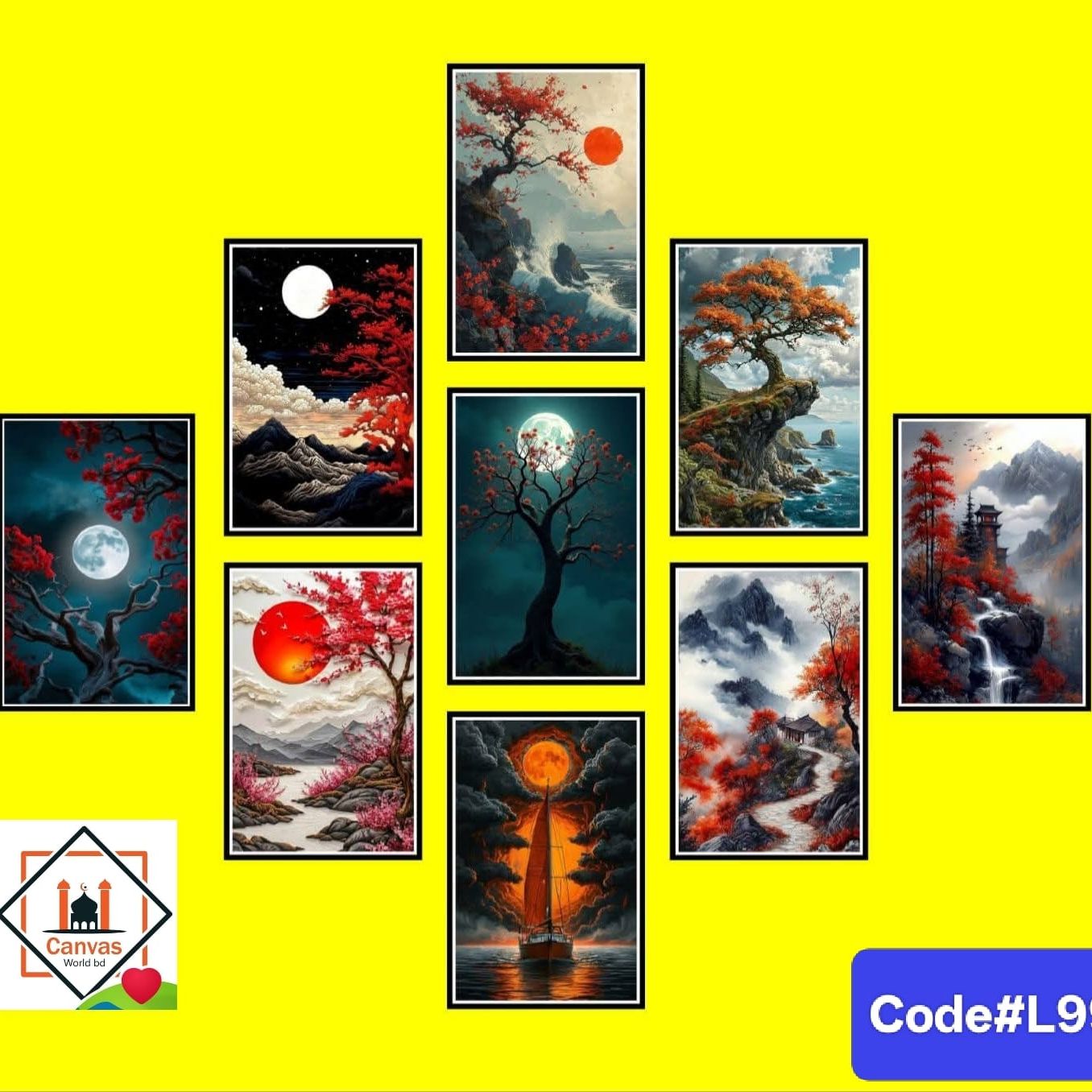 Picture of Premium PVC & HD Sticker Wallmate Set – 9pcs Combo