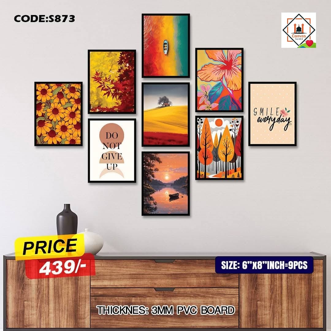 Picture of Premium PVC & HD Sticker Wallmate Set – 9pcs Combo