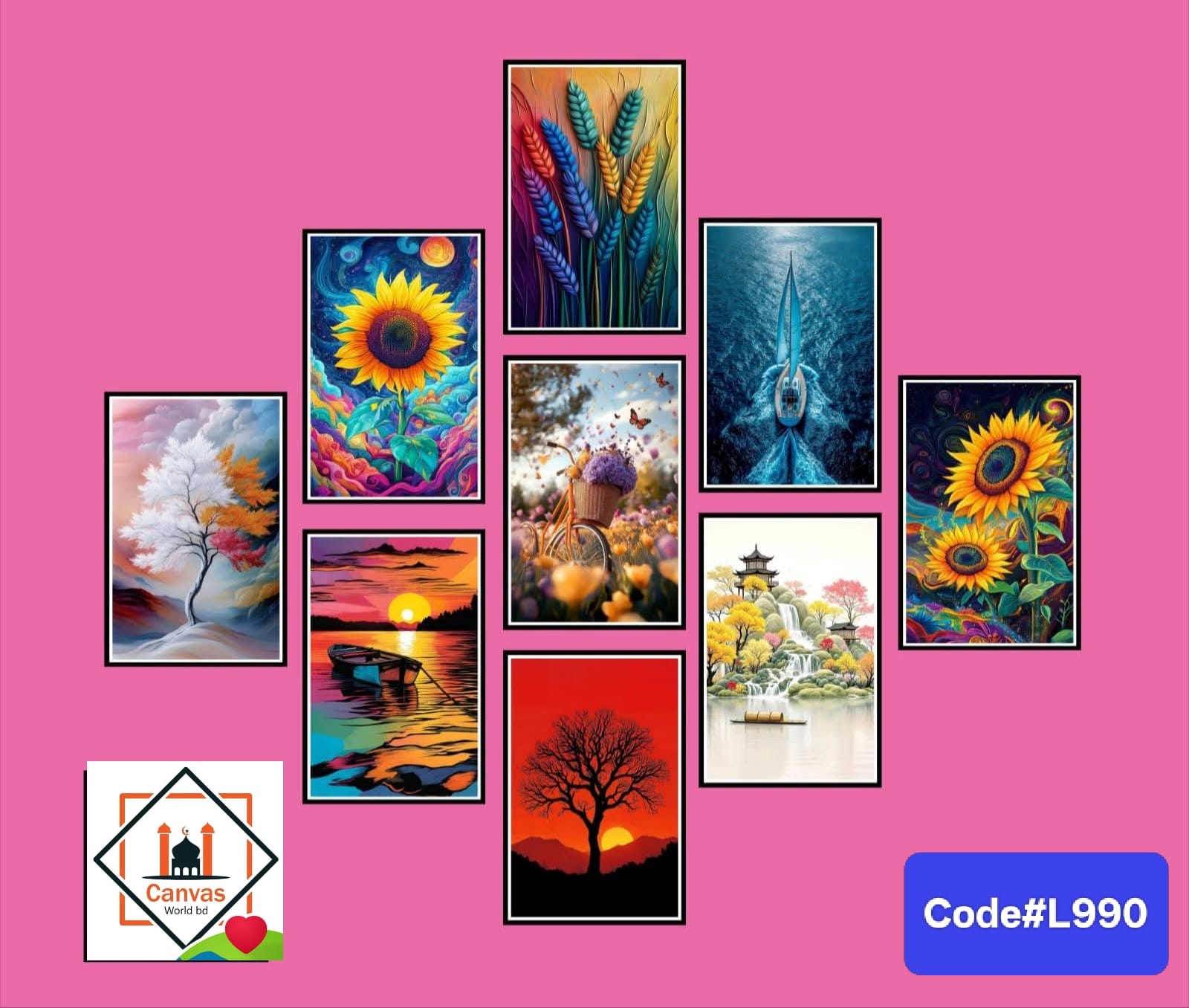 Picture of Premium PVC & HD Sticker Wallmate Set – 9pcs Combo