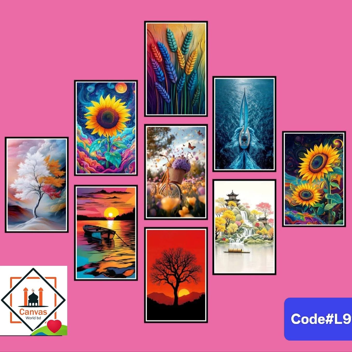 Picture of Premium PVC & HD Sticker Wallmate Set – 9pcs Combo