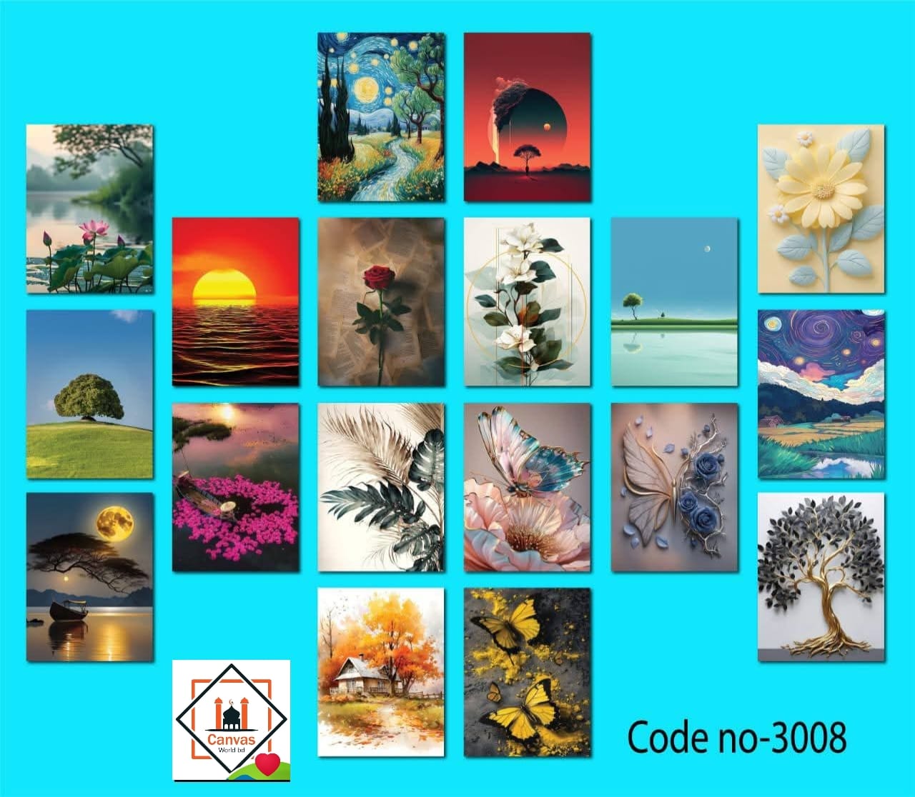 Picture of Premium PVC & HD Sticker Wallmate Set – 18pcs Combo