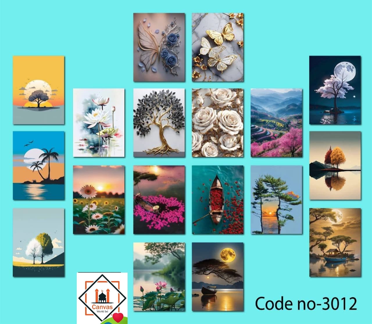 Picture of Premium PVC & HD Sticker Wallmate Set – 18pcs Combo