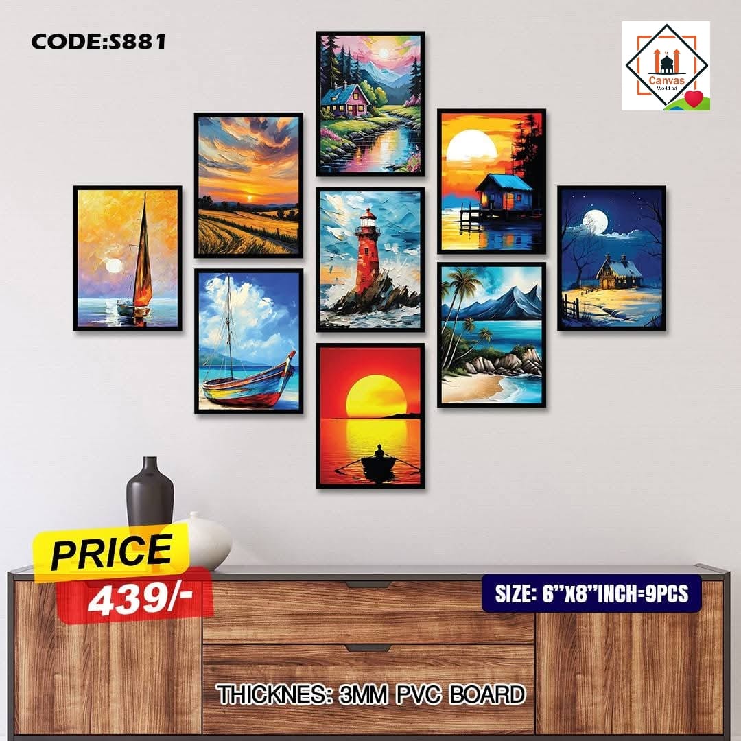 Picture of Premium PVC & HD Sticker Wallmate Set – 9pcs Combo