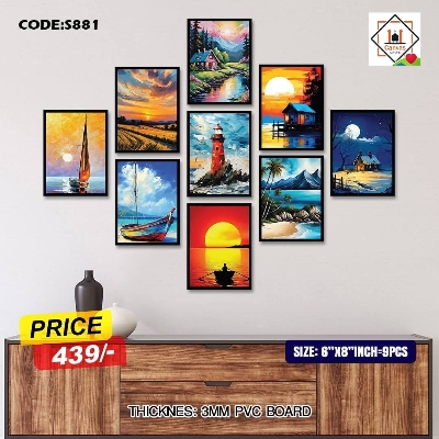 Picture of Premium PVC & HD Sticker Wallmate Set – 9pcs Combo