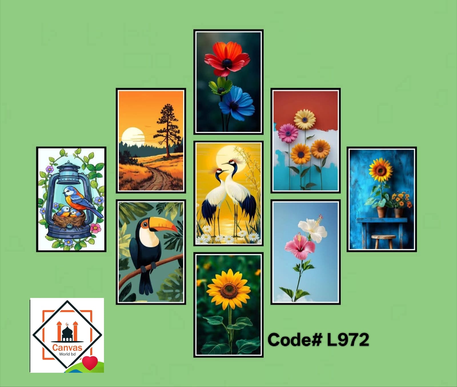 Picture of Premium PVC & HD Sticker Wallmate Set – 9pcs Combo