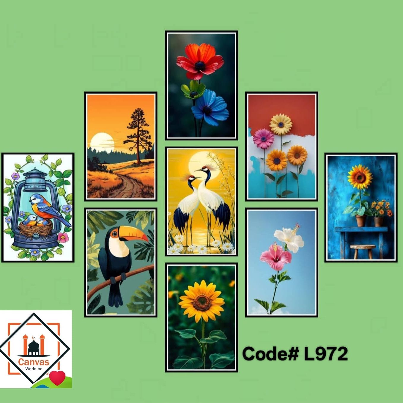 Picture of Premium PVC & HD Sticker Wallmate Set – 9pcs Combo