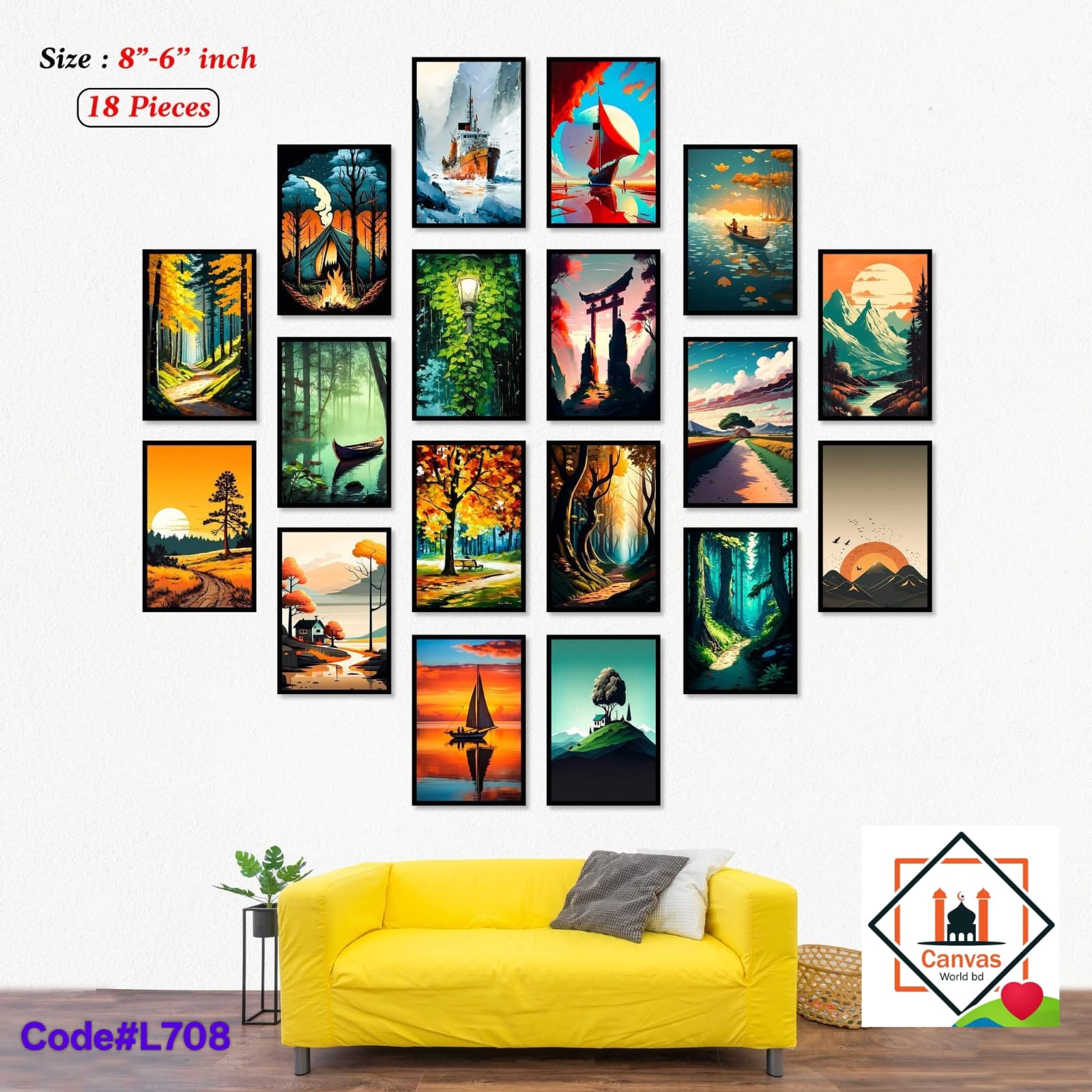 Picture of Premium PVC & HD Sticker Wallmate Set – 18pcs Combo