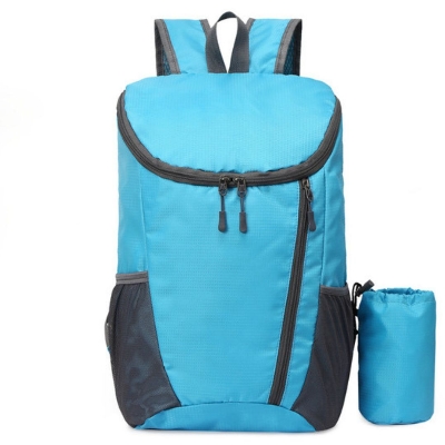 Picture of Multi Pocket Travel Backpack With Detachable Bottle Holder (Sky Blue)
