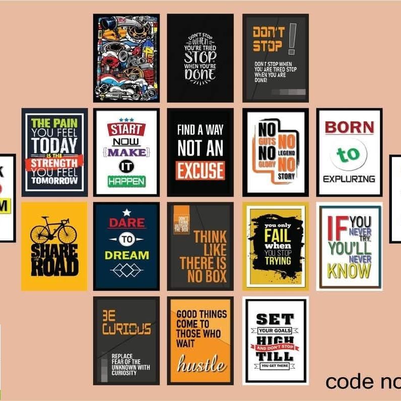 Picture of Premium PVC & HD Sticker Wallmate Set – 18pcs Combo