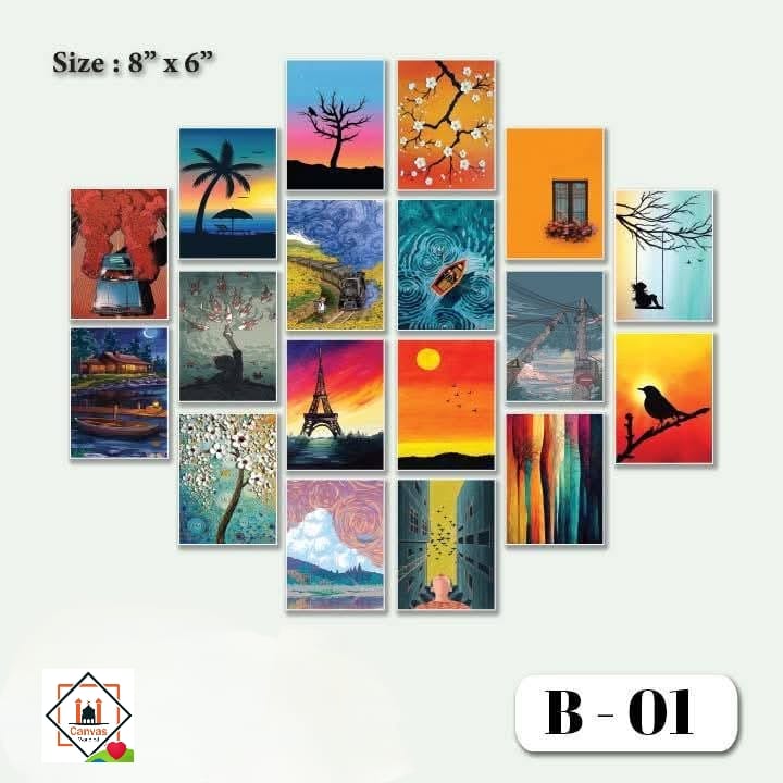 Picture of 18pcs Unique Design Wallmate Combo Set – Perfect for Home & Office Wall Decoration