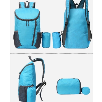 Picture of Multi Pocket Travel Backpack With Detachable Bottle Holder (Sky Blue)