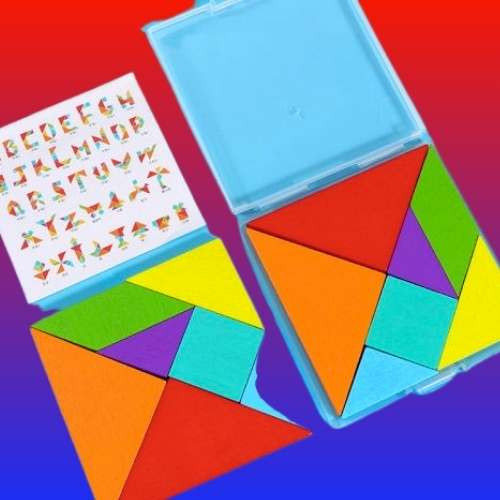 Picture of Tangram (w002) Colorful Tangram Wooden Puzzle Toy