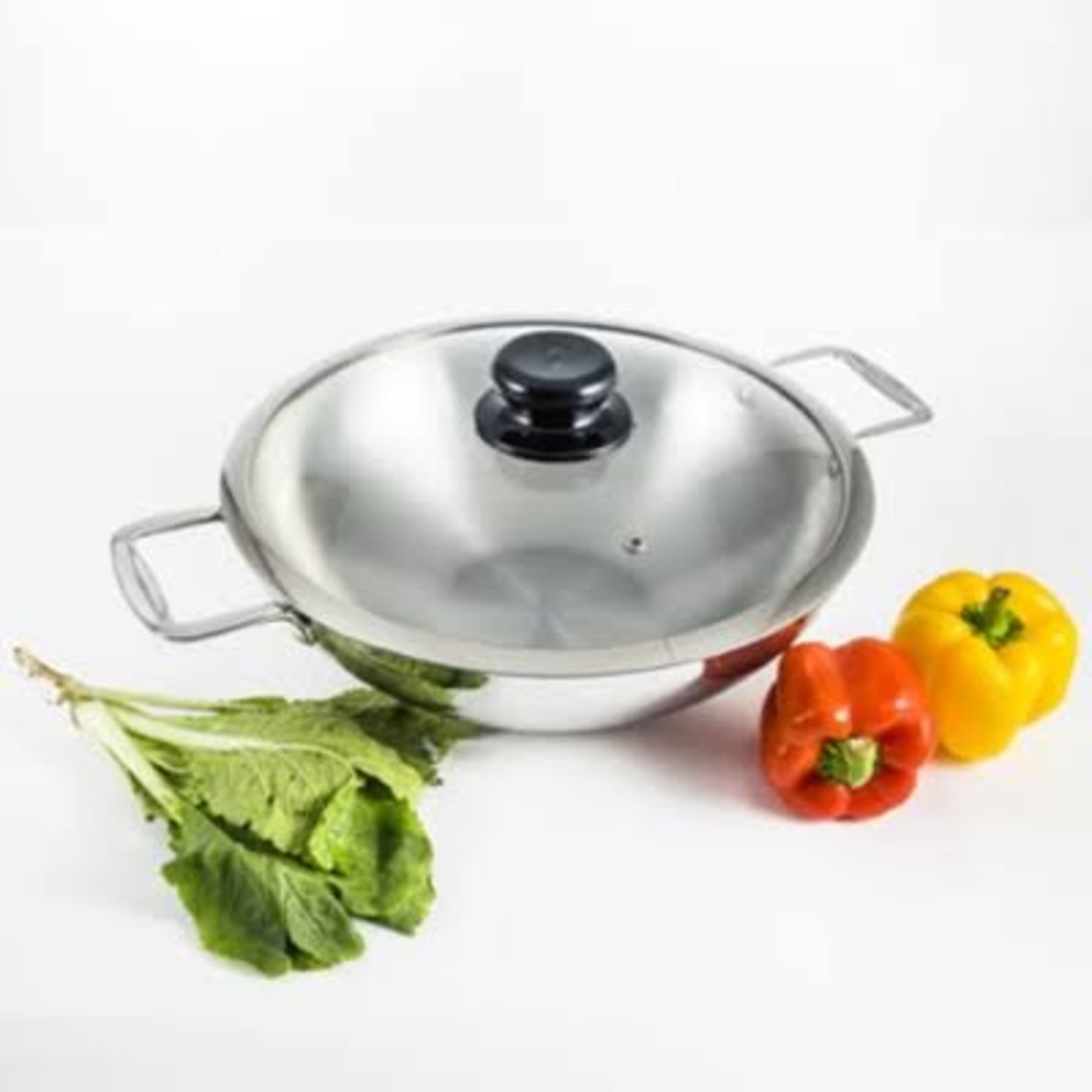 Picture of SKB 3 Layer Wok with Glass Lid, SuS304 Food Grade made by Stainless steel material 22 CM