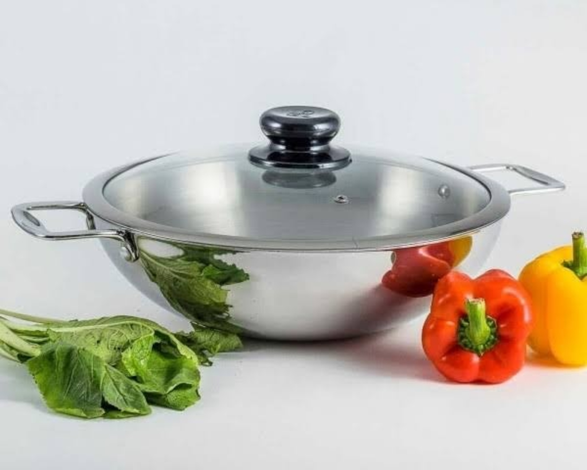 Picture of SKB 3 Layer Wok with Glass Lid, SuS304 Food Grade made by Stainless steel material 24 CM