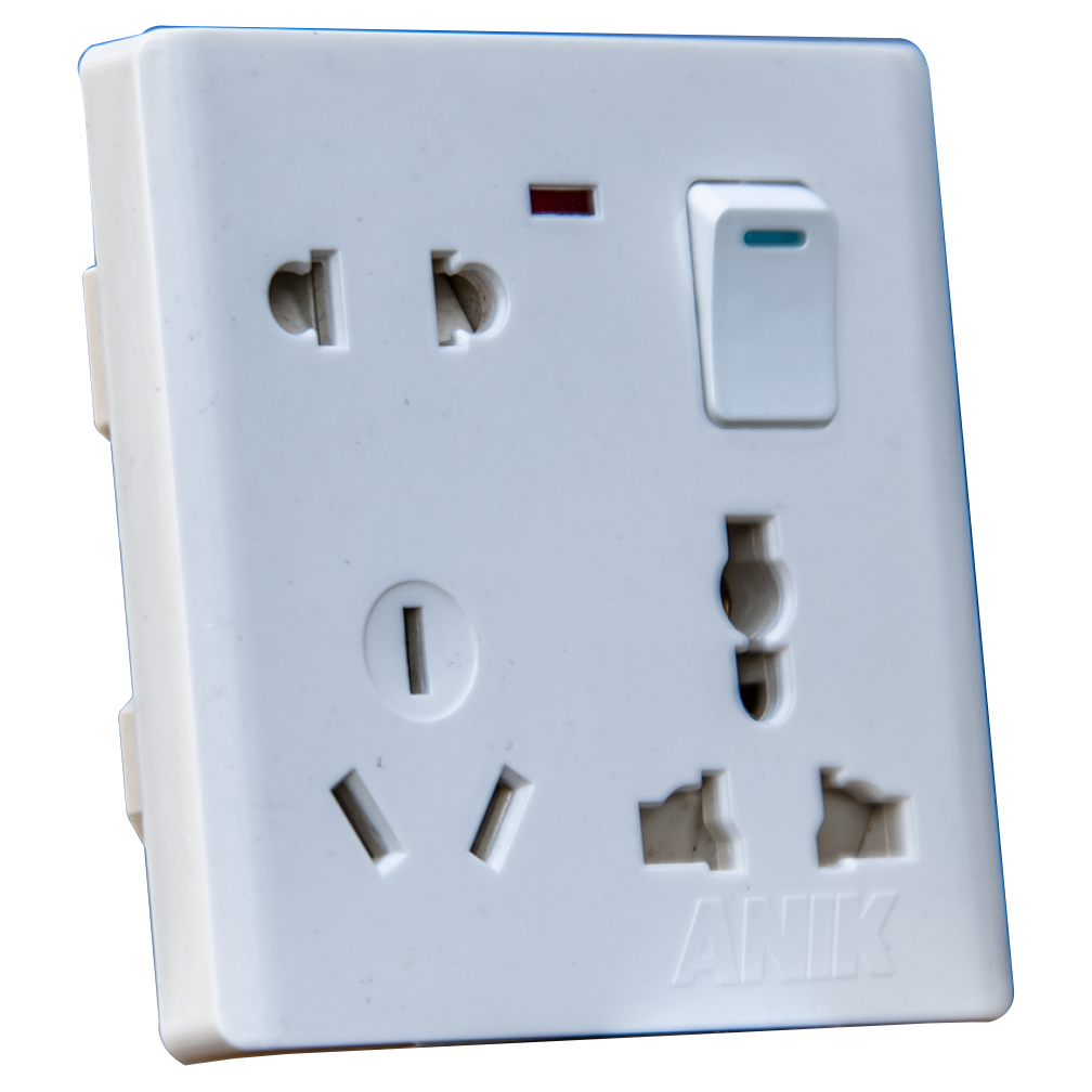 Picture of Electrical multi socket, wall sockets/multi 6 pin plug socket with switch