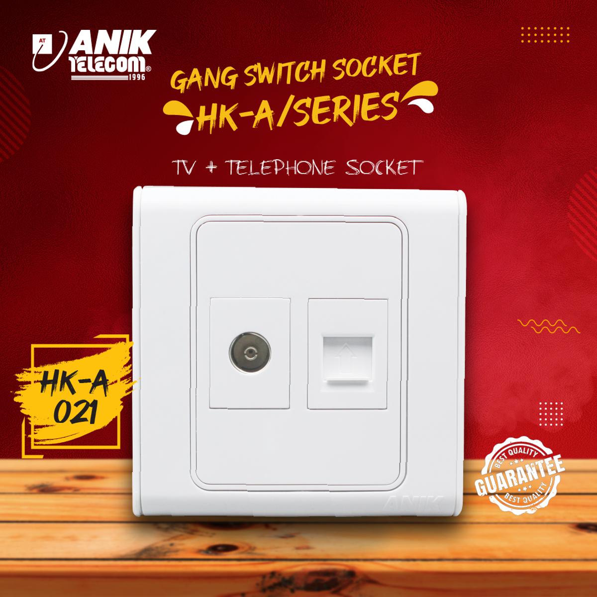 Picture of TV + TEL Socket, Gang Switch, Switch Socket