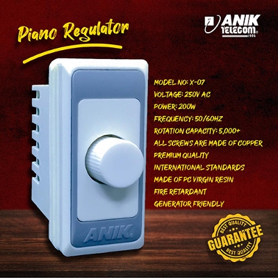 Picture of Switch-Socket, Piano Regulator, Small Switch, Gang Switch, Regulator, Fan Dimmer