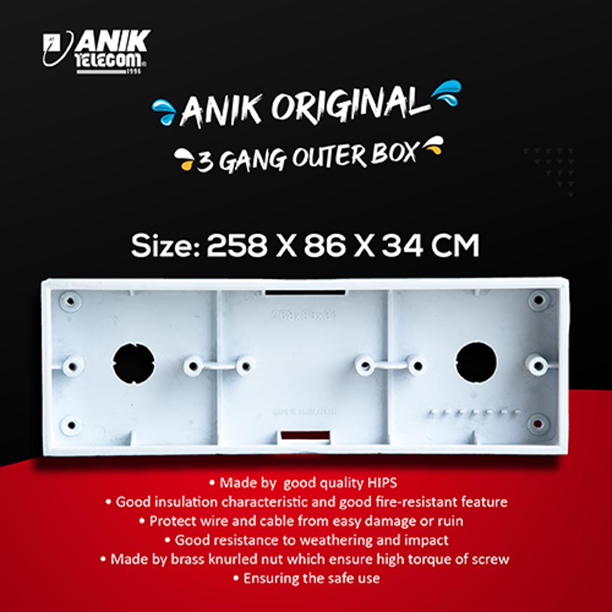 Picture of Gang Outer Box, 3 Gang Box, Electrical Accessories, Switch Box, MK Tola