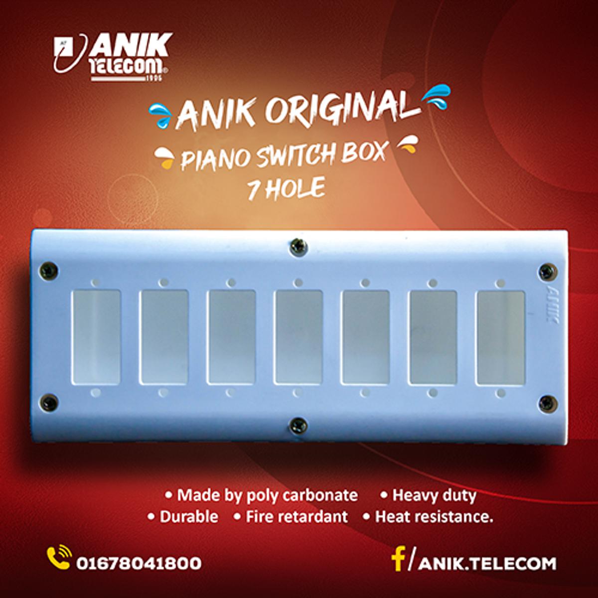 Picture of 7 Hole Piano Switch Box, Piano Hole Box, Electrical Accessories, gang Switch Box, Small Switch Box, Modular Gang Box