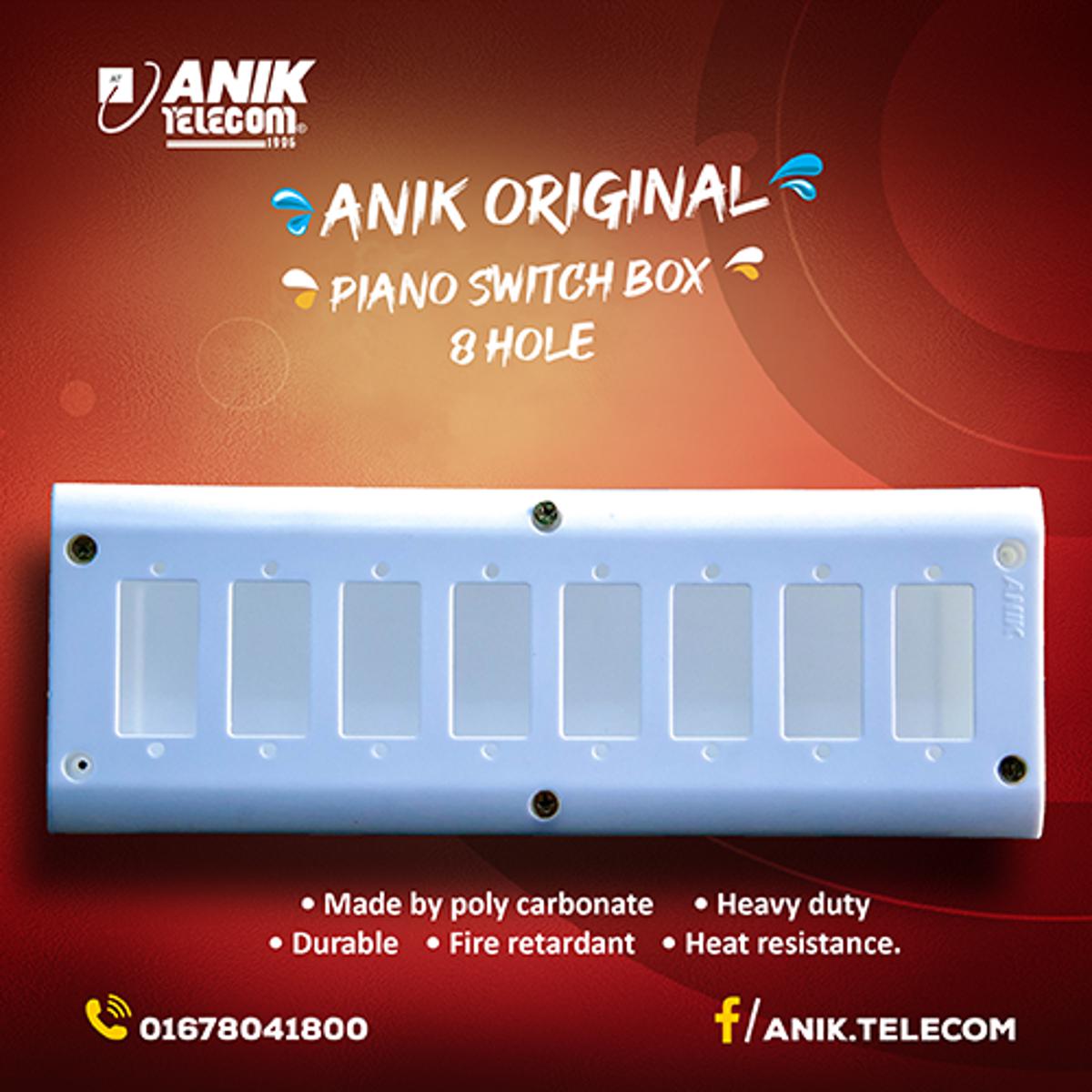 Picture of 8 Hole Piano Switch Box, Piano Hole Box, Electrical Accessories, gang Switch Box, Small Switch Box, Modular Gang Box